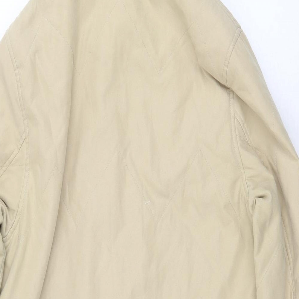 BHS Womens Beige Overcoat Coat Size 10 Zip