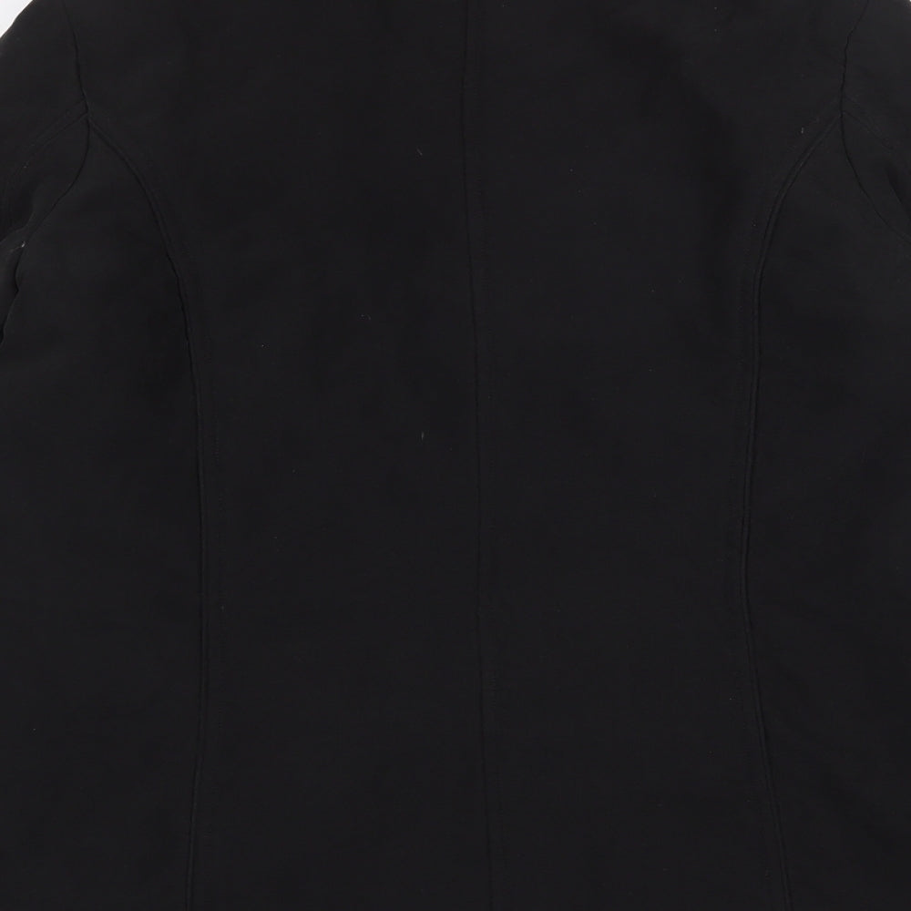 BHS Womens Black Overcoat Coat Size 14 Zip