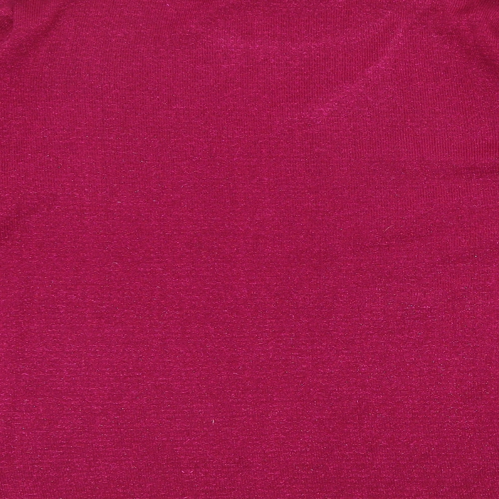 Bonmarché Womens Pink Mock Neck Acrylic Pullover Jumper Size L