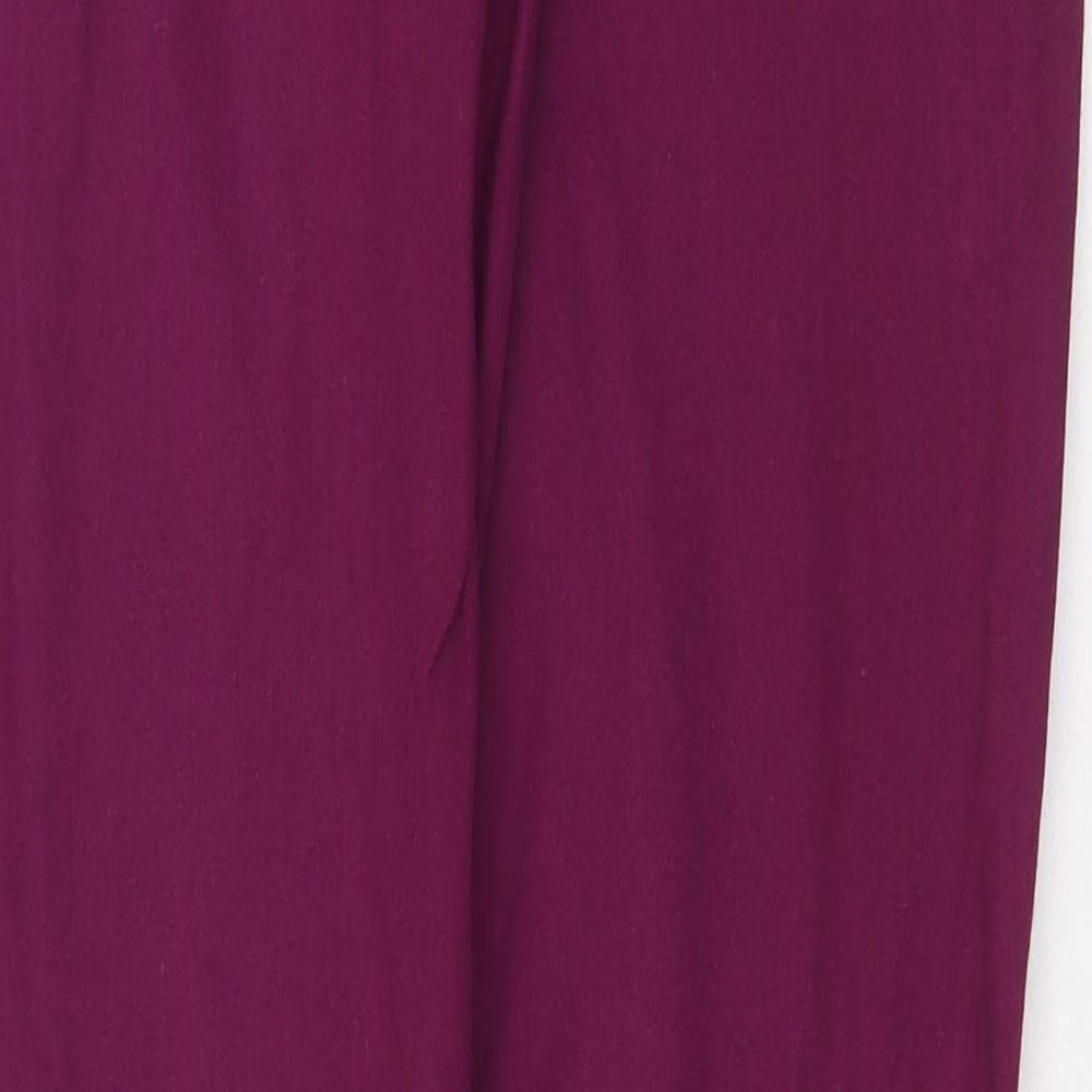 Marks & Spencer Womens Purple Cotton Skinny Jeans Size 8 Regular Zip