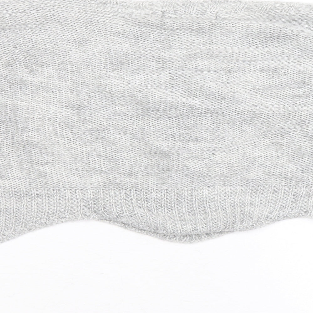 Cameo Rose Womens Grey Boat Neck Acrylic Pullover Jumper Size M - Size M-L