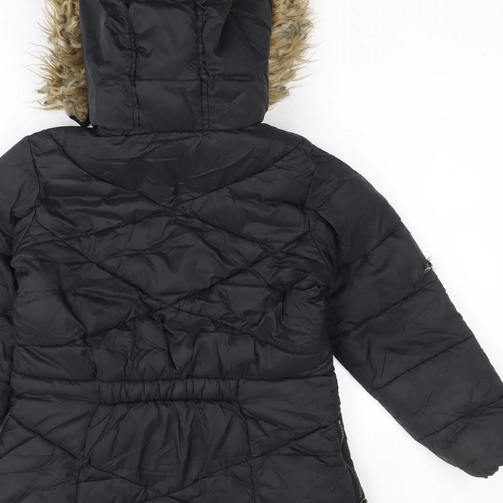 Steve Madden Girls Black Quilted Jacket Size S Zip