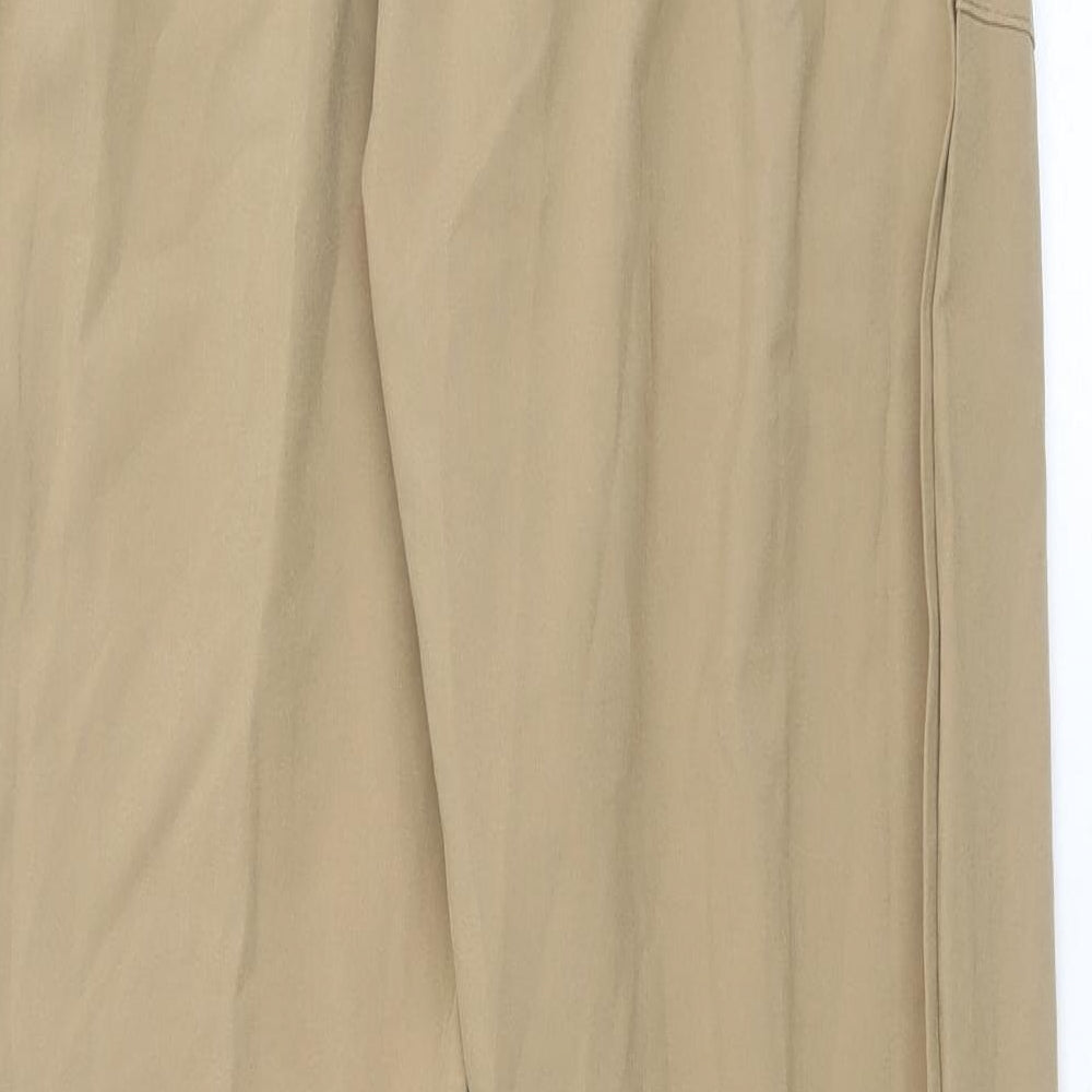 Preworn Womens Brown Polyester Trousers Size S Regular Tie