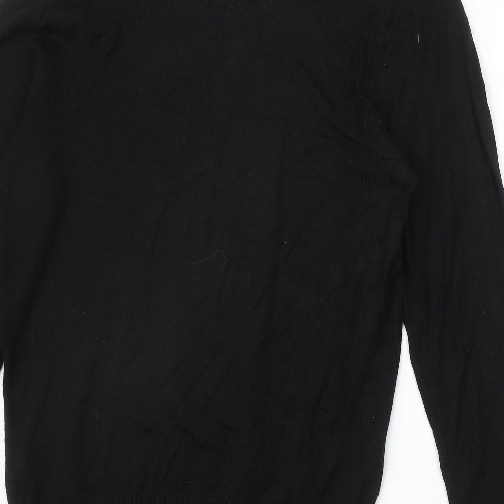 River Island Womens Black Round Neck Acrylic Pullover Jumper Size XS