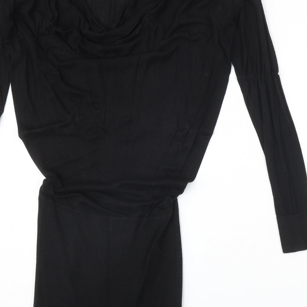 ASOS Womens Black Polyester Bodycon Size 10 Round Neck Pullover
