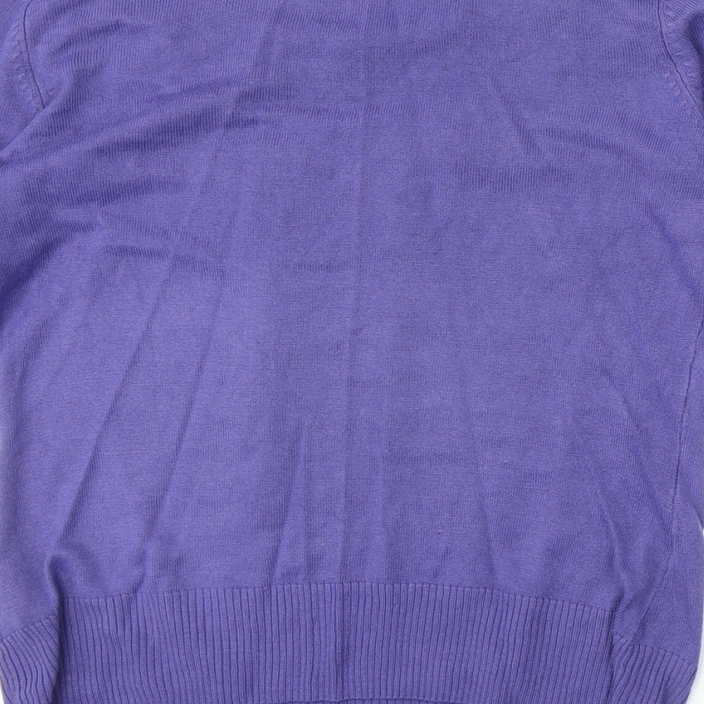 Marks & Spencer Womens Purple Boat Neck Acrylic Pullover Jumper Size 10