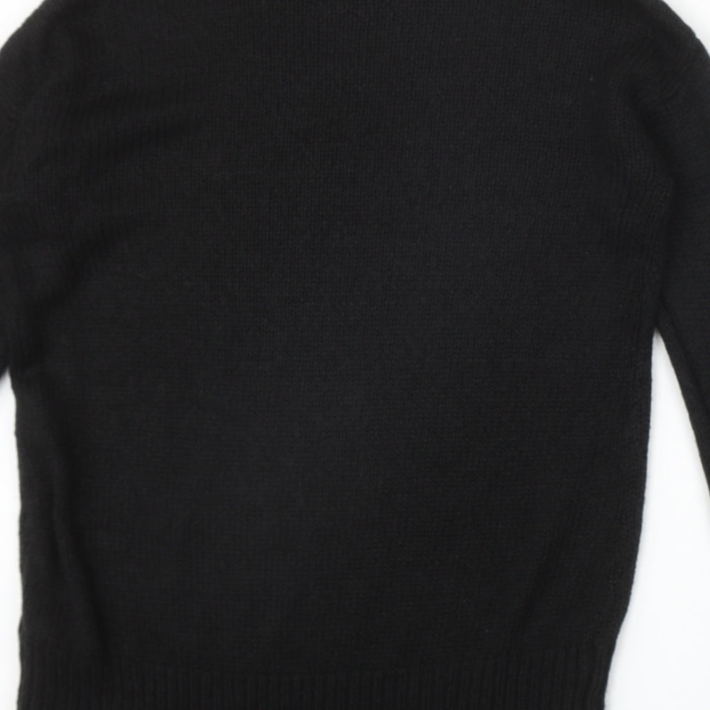 New Look Womens Black Round Neck Acrylic Pullover Jumper Size S