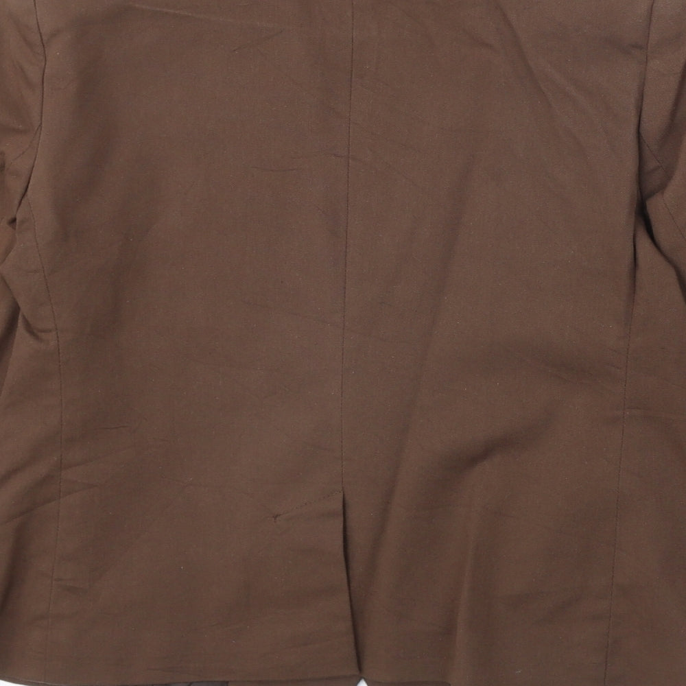 Preworn Womens Brown Cotton Jacket Suit Jacket Size 14