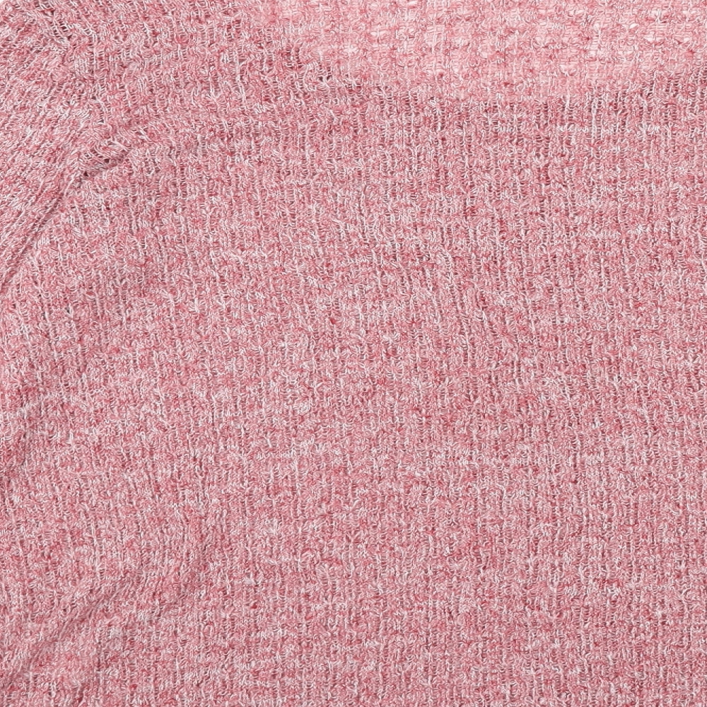 Peacocks Womens Pink Crew Neck Polyester Pullover Jumper Size 14 Pullover