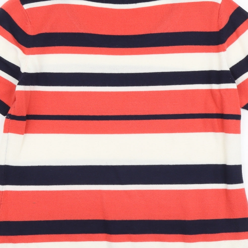 Papaya Womens Multicoloured Scoop Neck Striped Acrylic Pullover Jumper Size 12