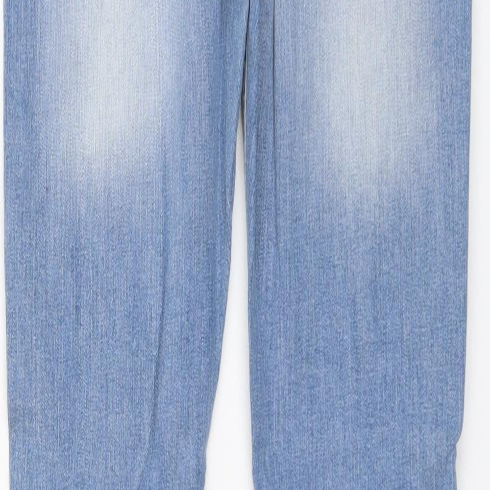 H&M Womens Blue Cotton Skinny Jeans Size 4 L31 in Regular Button