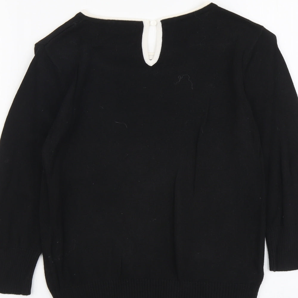 H&M Womens Black Scoop Neck Viscose Pullover Jumper Size S