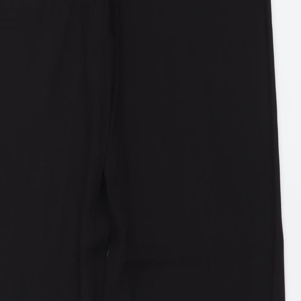 H&M Womens Black Polyester Trousers Size 10 L31 in Regular Button