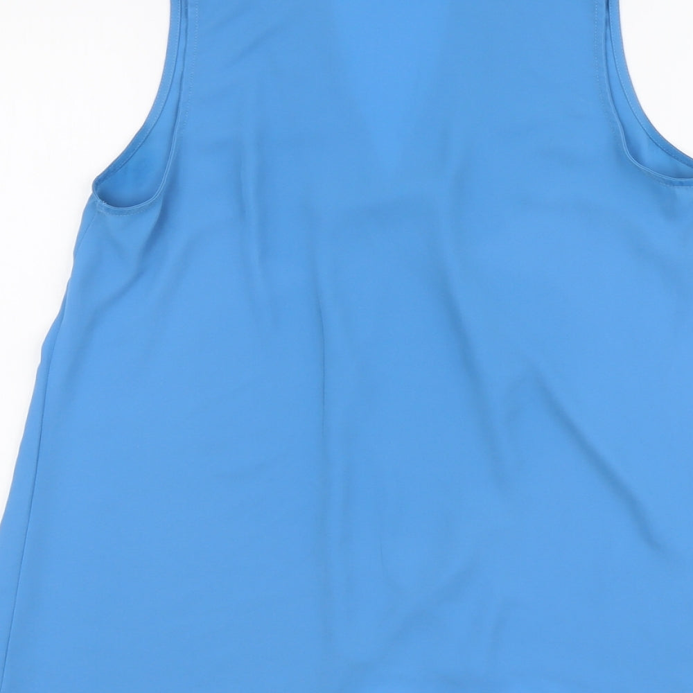 NEXT Womens Blue Polyester Basic Tank Size 8 V-Neck