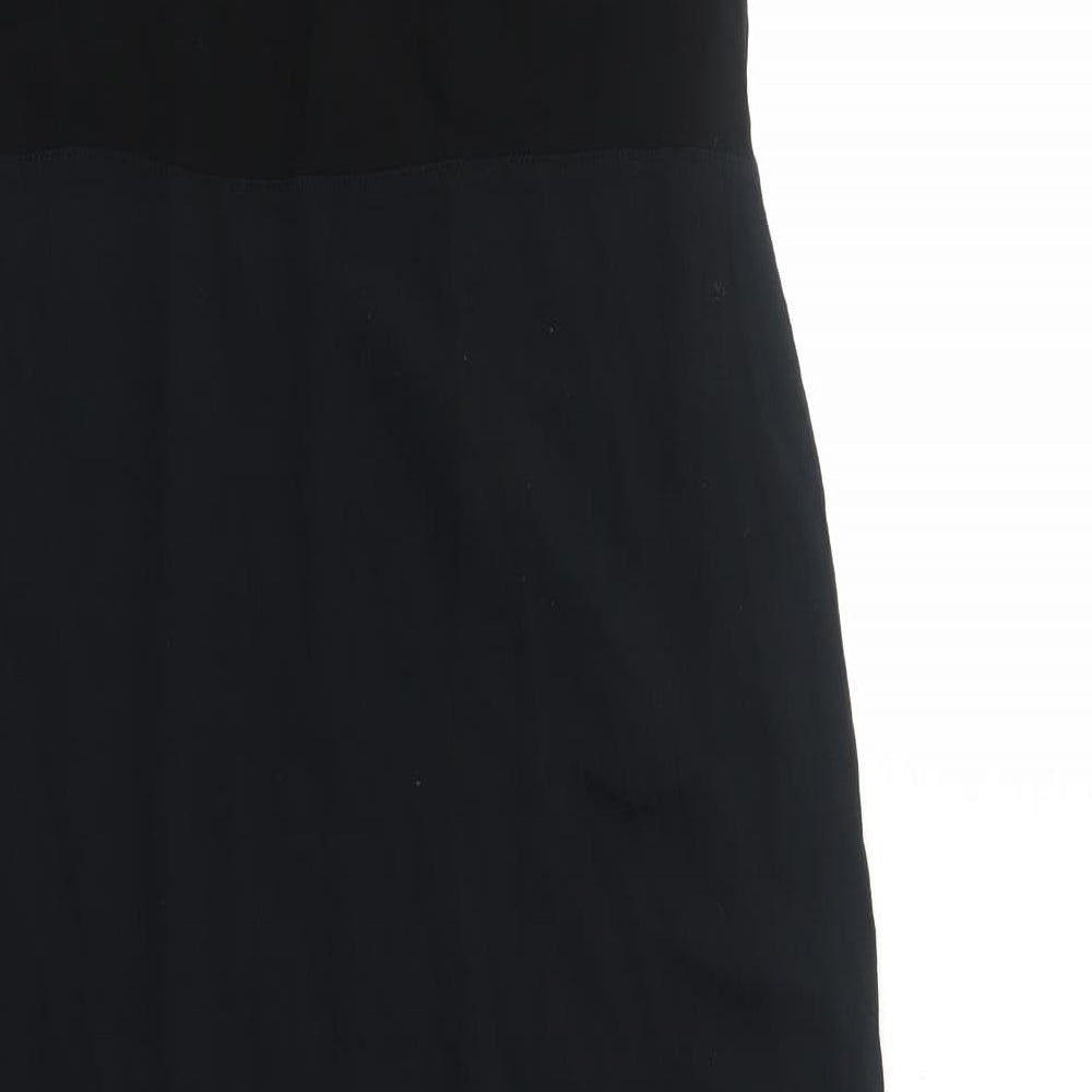 Marks & Spencer Womens Black Polyester Maxi Size 8 Round Neck Pullover