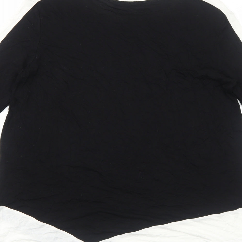Preworn Womens Black Polyester Basic T-Shirt Size M Round Neck