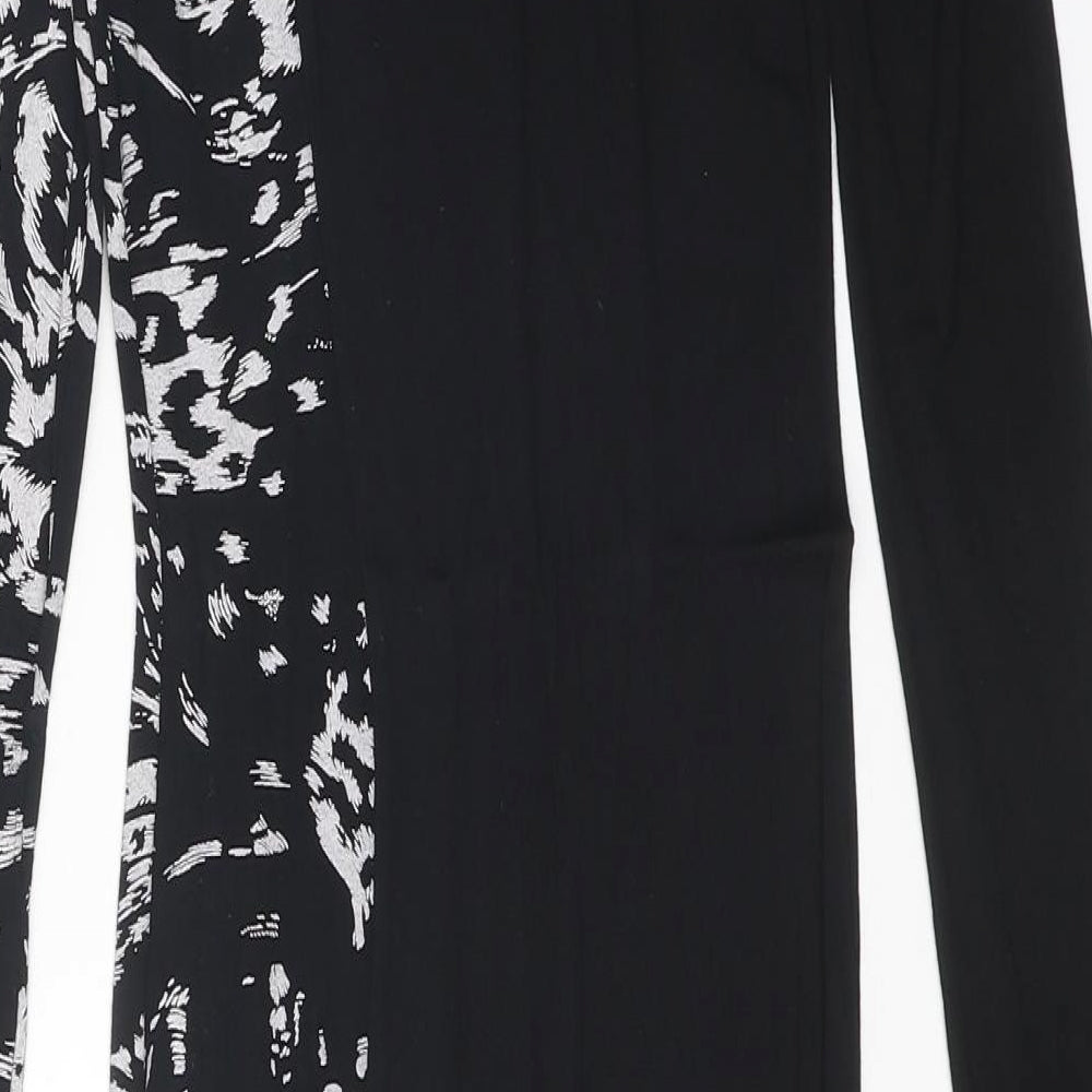 Club L Womens Black Geometric Viscose Bodycon Size 8 Round Neck Pullover