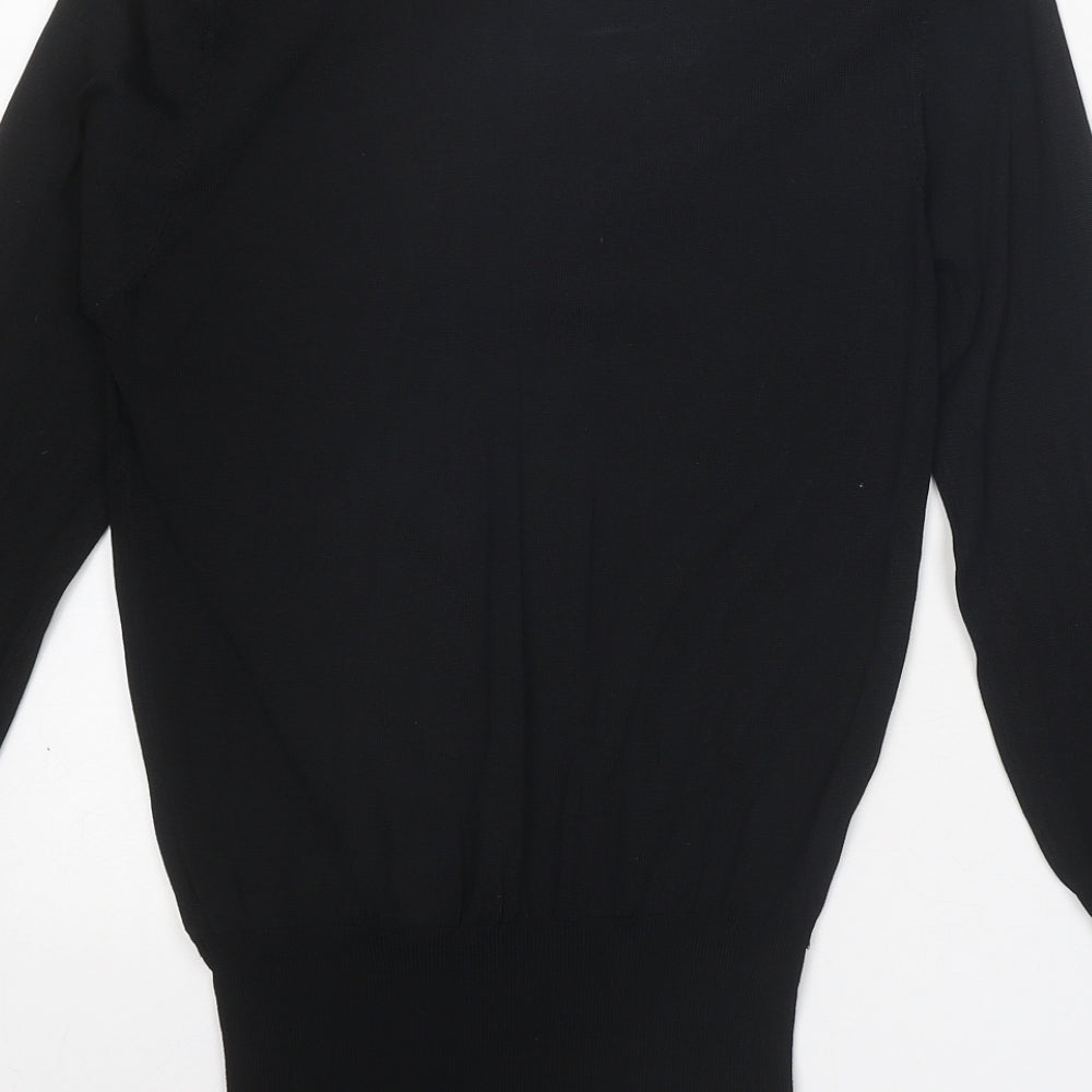 Zara Womens Black Viscose Basic Blouse Size S V-Neck