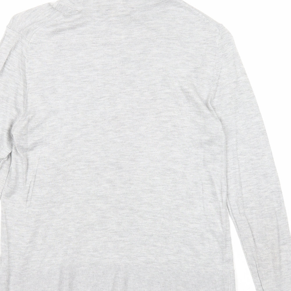 Zara Womens Grey Roll Neck Modal Pullover Jumper Size M