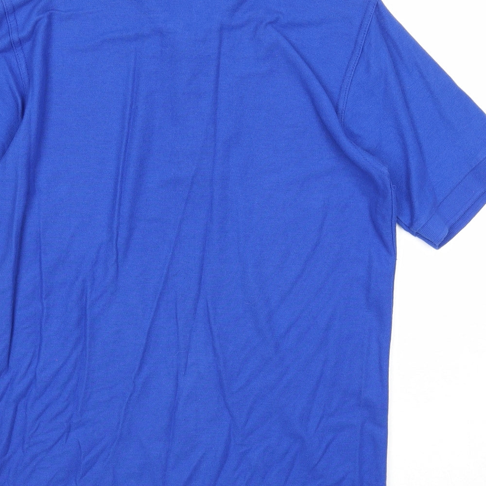 Stars & Stripes Womens Blue Cotton Basic Button-Up Size S Collared