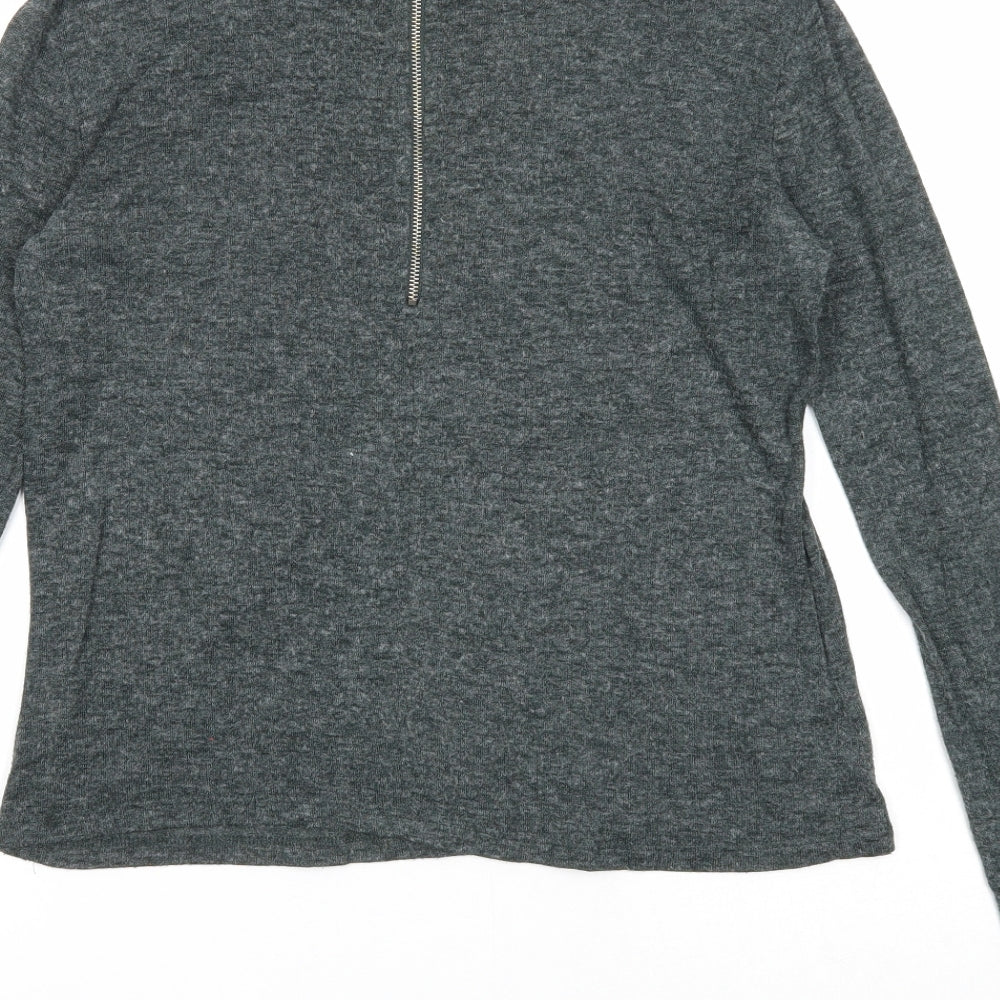 Atmosphere Womens Grey Polyester Basic T-Shirt Size 6 Round Neck