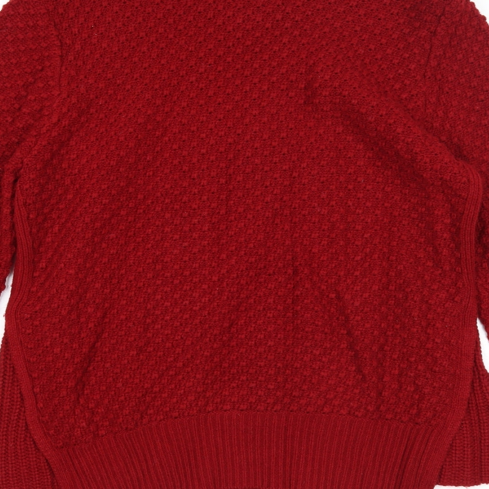 Sfera Womens Red Round Neck Acrylic Pullover Jumper Size L