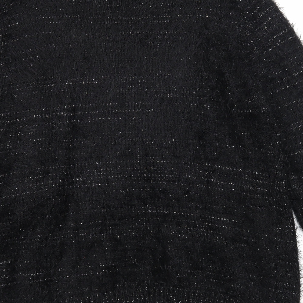 Wallis Womens Black Round Neck Acrylic Pullover Jumper Size M