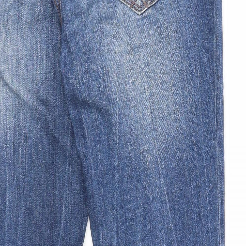 Preworn Womens Blue Cotton Skinny Jeans Size 6 Regular Zip