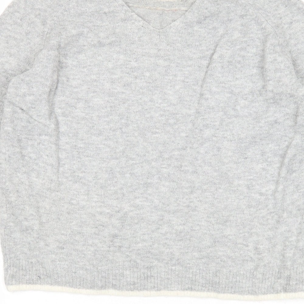 Dorothy Perkins Womens Grey Round Neck Acrylic Pullover Jumper Size 10