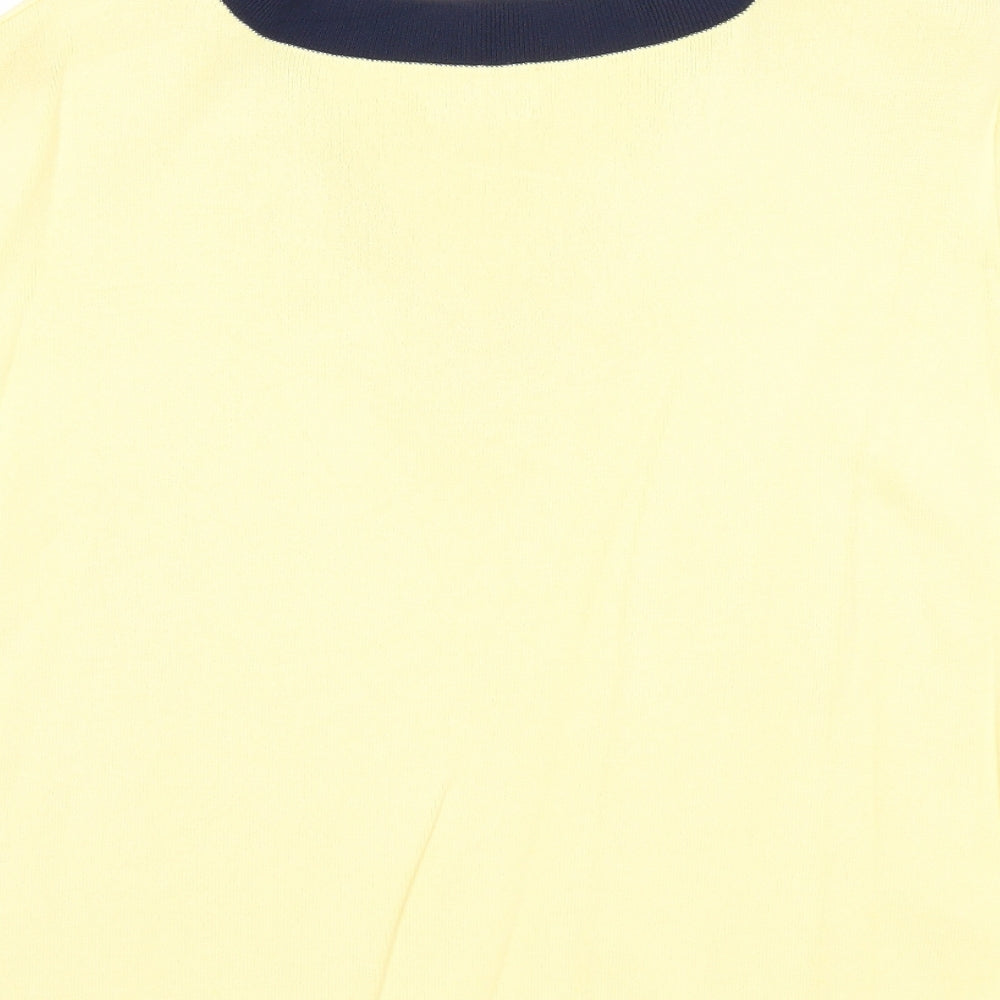 Roman Womens Yellow Viscose Basic T-Shirt Size M V-Neck