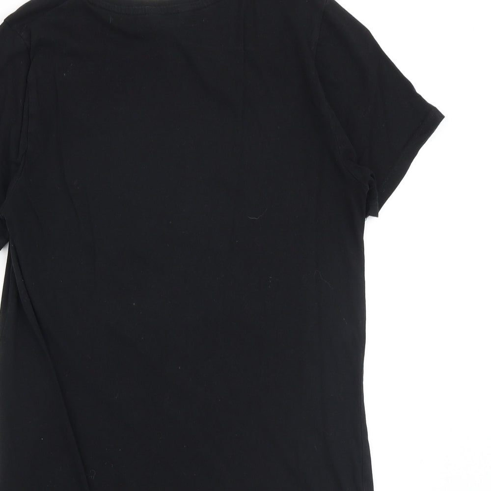 New Look Womens Black 100% Cotton Basic T-Shirt Size 8 Round Neck - South Side Serpents