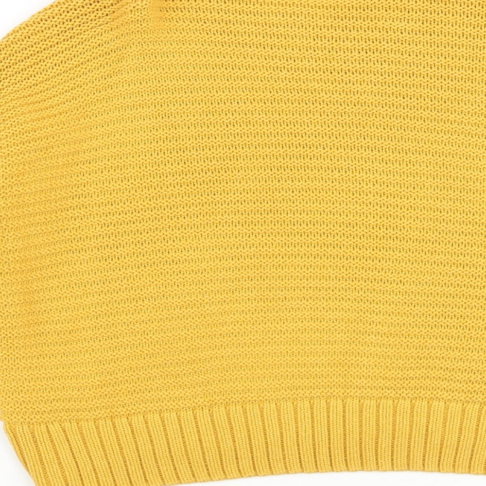 H&M Womens Yellow Round Neck Acrylic Pullover Jumper Size XS