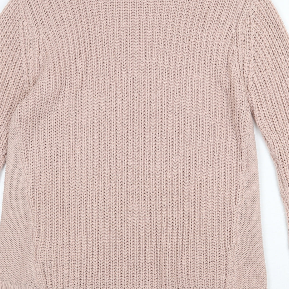 Fashion Union Womens Pink Boat Neck Acrylic Pullover Jumper Size 14