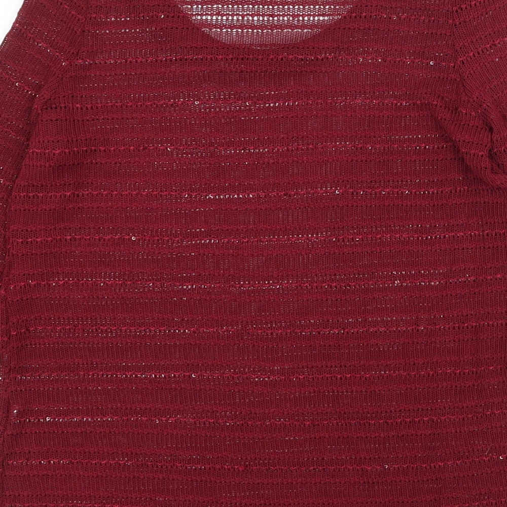 Cameo Rose Womens Red Scoop Neck Cotton Pullover Jumper Size M Pullover