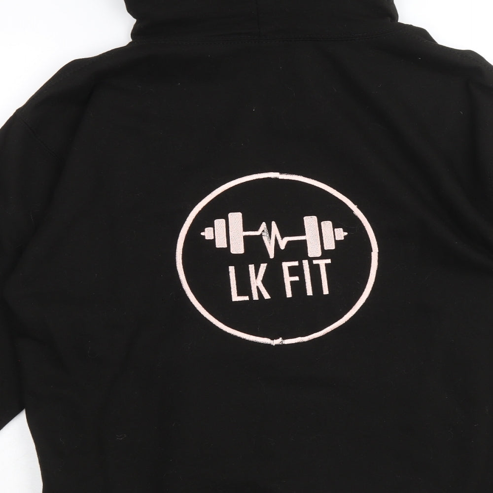 Just Hoods Womens Black Cotton Pullover Hoodie Size M Pullover