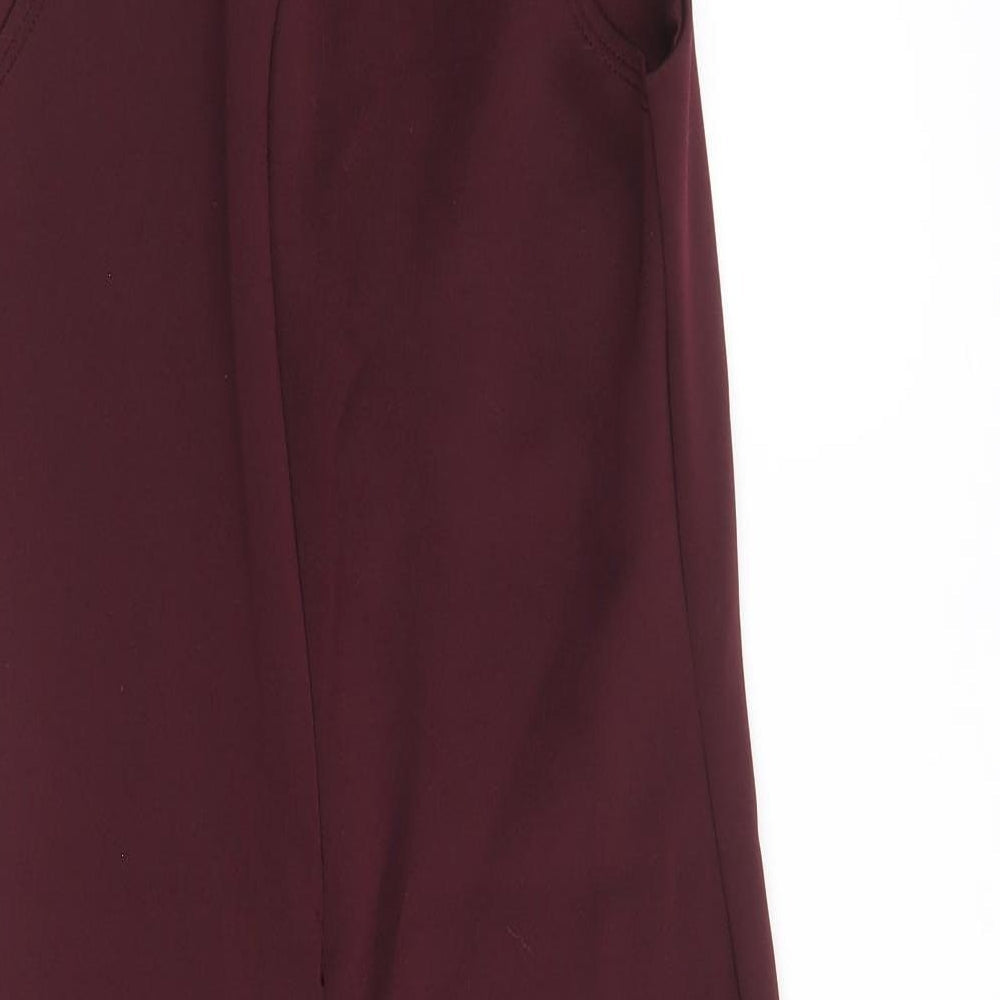 New Look Womens Purple Polyester Bodycon Size 6 Round Neck Zip