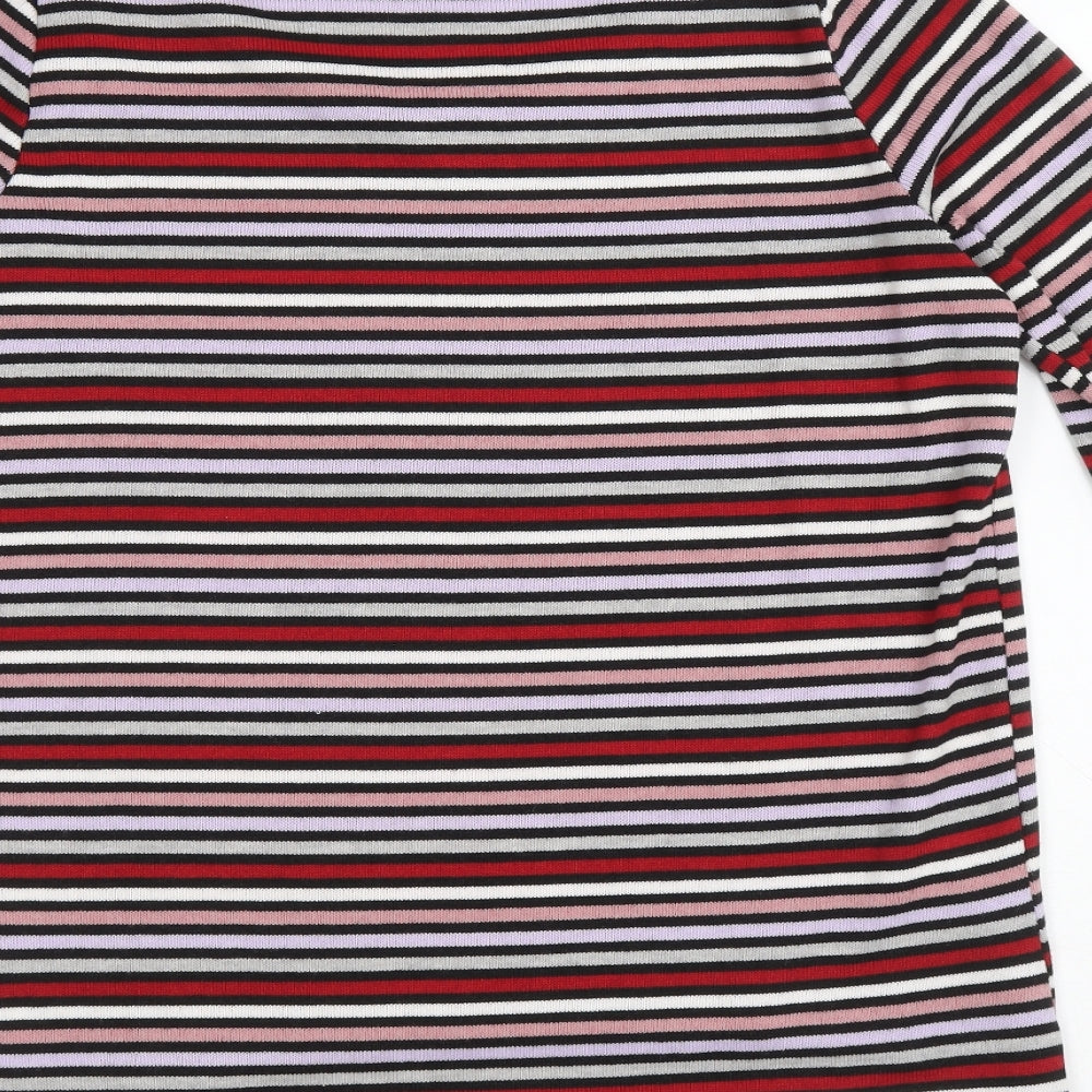 New Look Womens Multicoloured Scoop Neck Striped Polyester Pullover Jumper Size 12