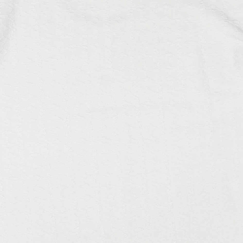 Rochelle Womens White Polyester Basic T-Shirt Size M Round Neck - Size M-L
