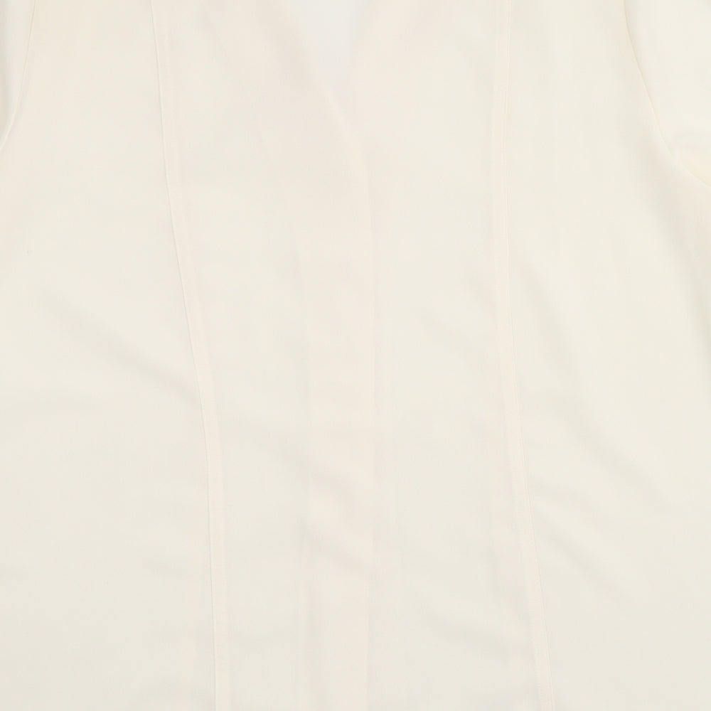 Joella Di Marco Womens Yellow Polyester Basic Button-Up Size M Collared