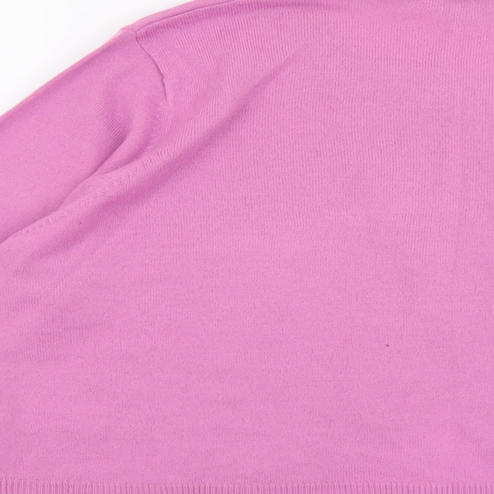 Simply Be Womens Pink V-Neck Acrylic Cardigan Jumper Size 16