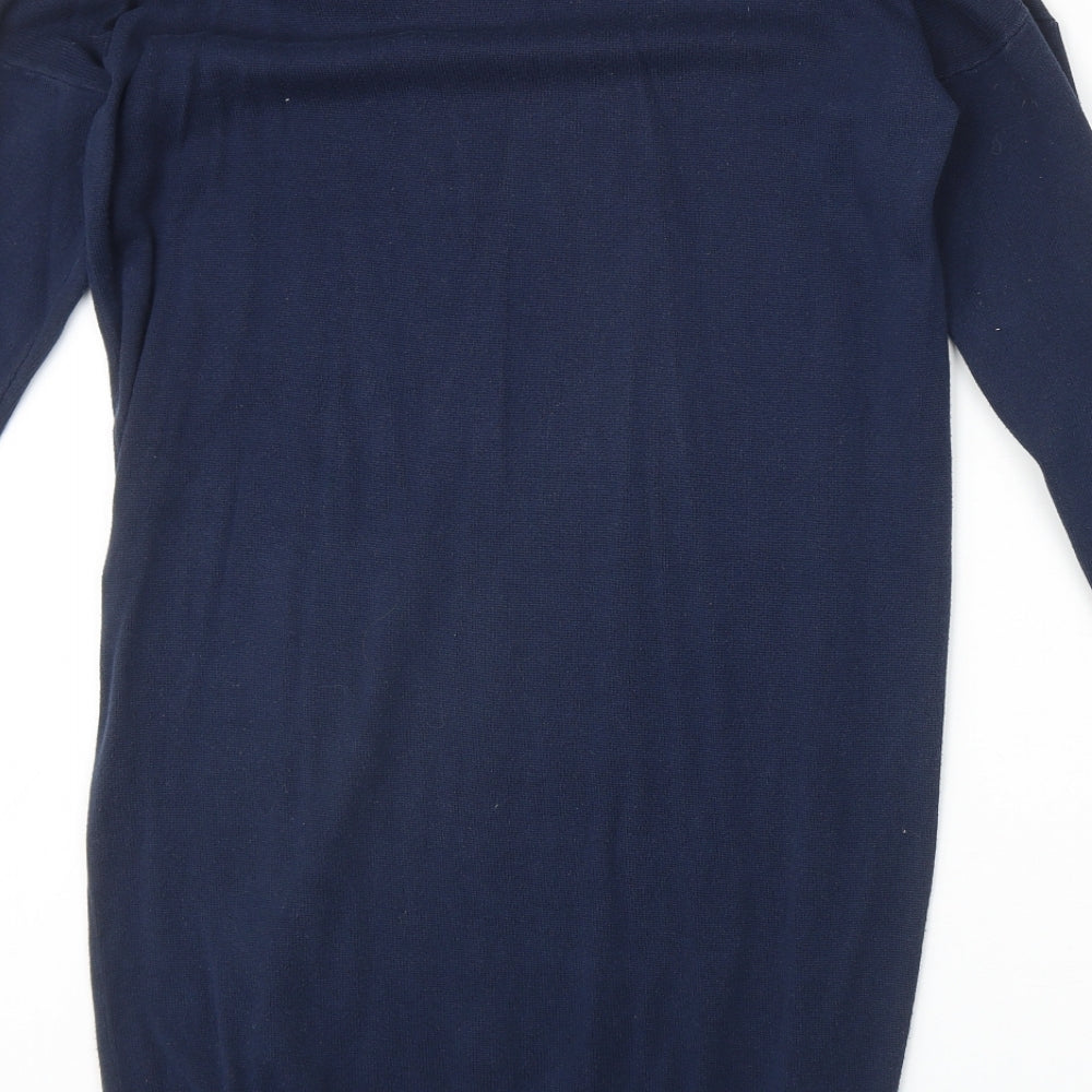ASOS Womens Blue Acrylic Jumper Dress Size 8 Round Neck Pullover