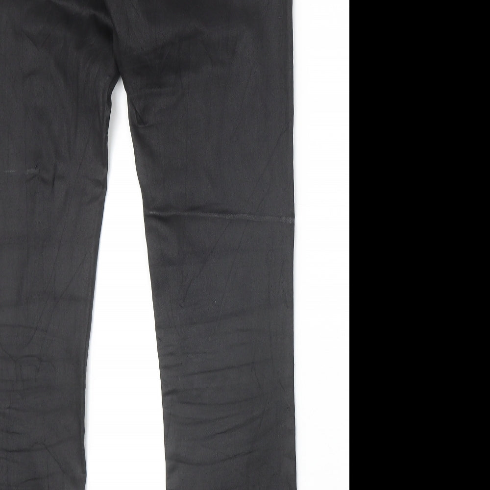 Amisu Womens Black Cotton Straight Jeans Size 10 Regular Zip
