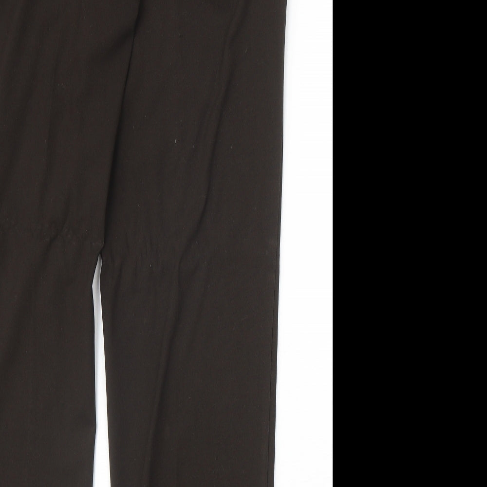 Glimma Womens Brown Polyester Trousers Size 30 in Regular Zip