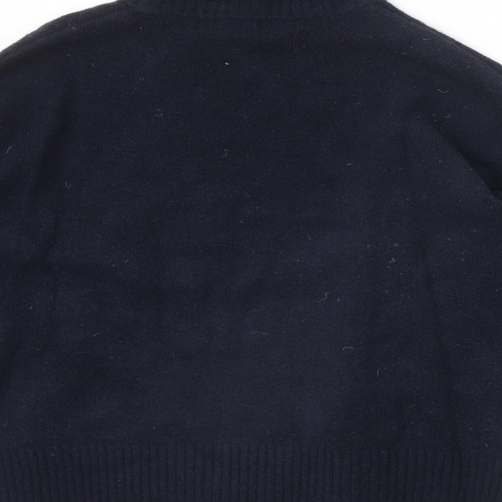 Marks & Spencer Womens Blue High Neck Acrylic Pullover Jumper Size S