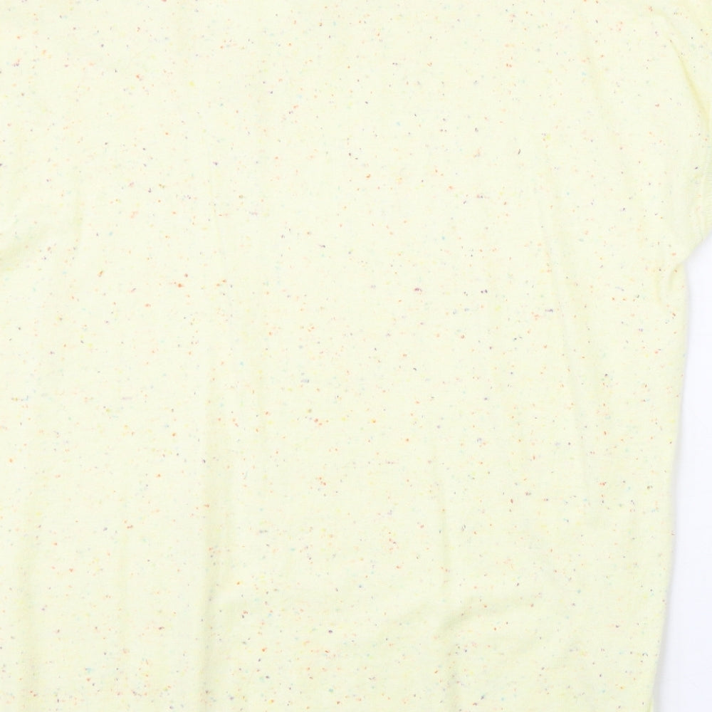 NEXT Womens Yellow Nylon Basic T-Shirt Size L V-Neck