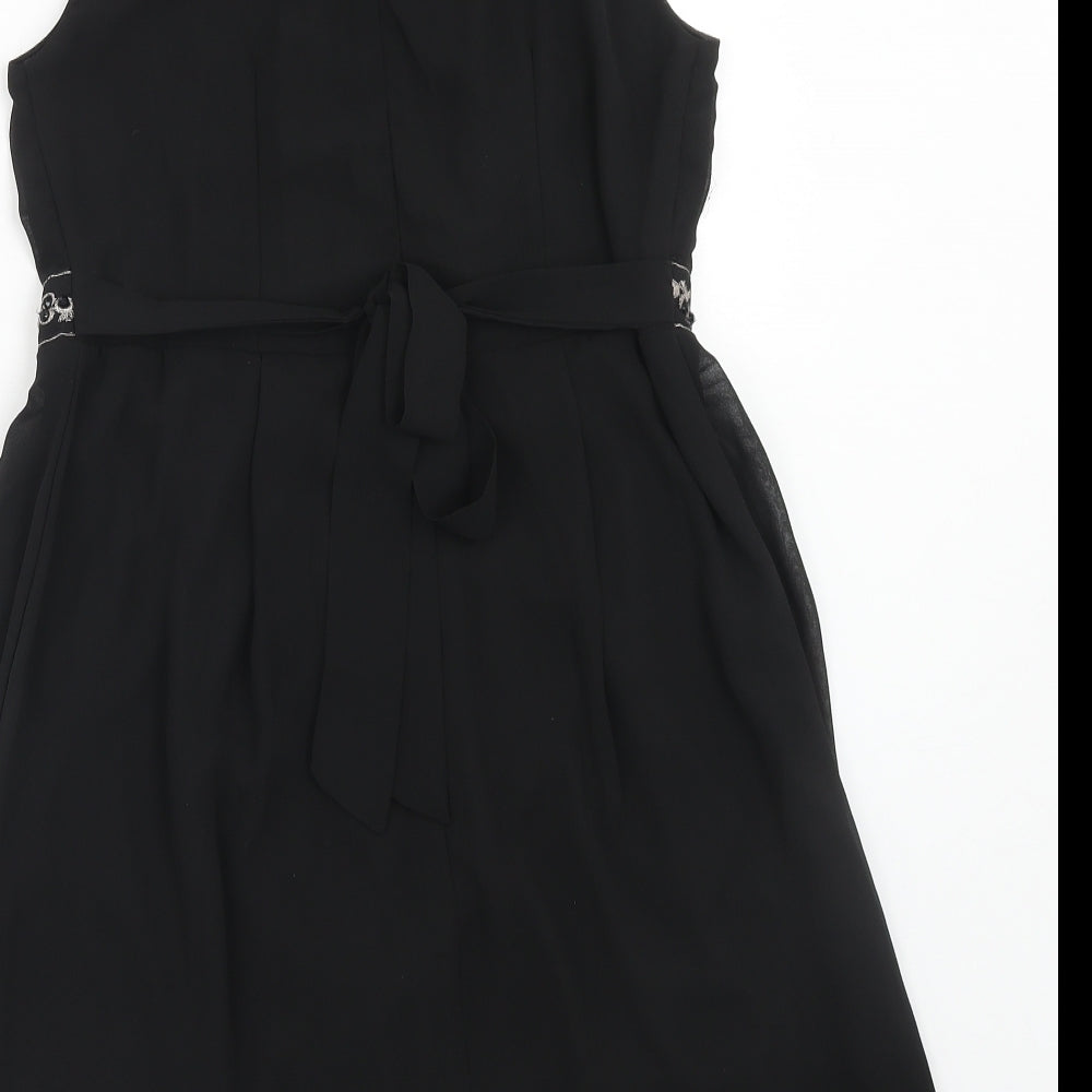 Select Womens Black Polyester Trapeze & Swing Size 8 V-Neck Zip