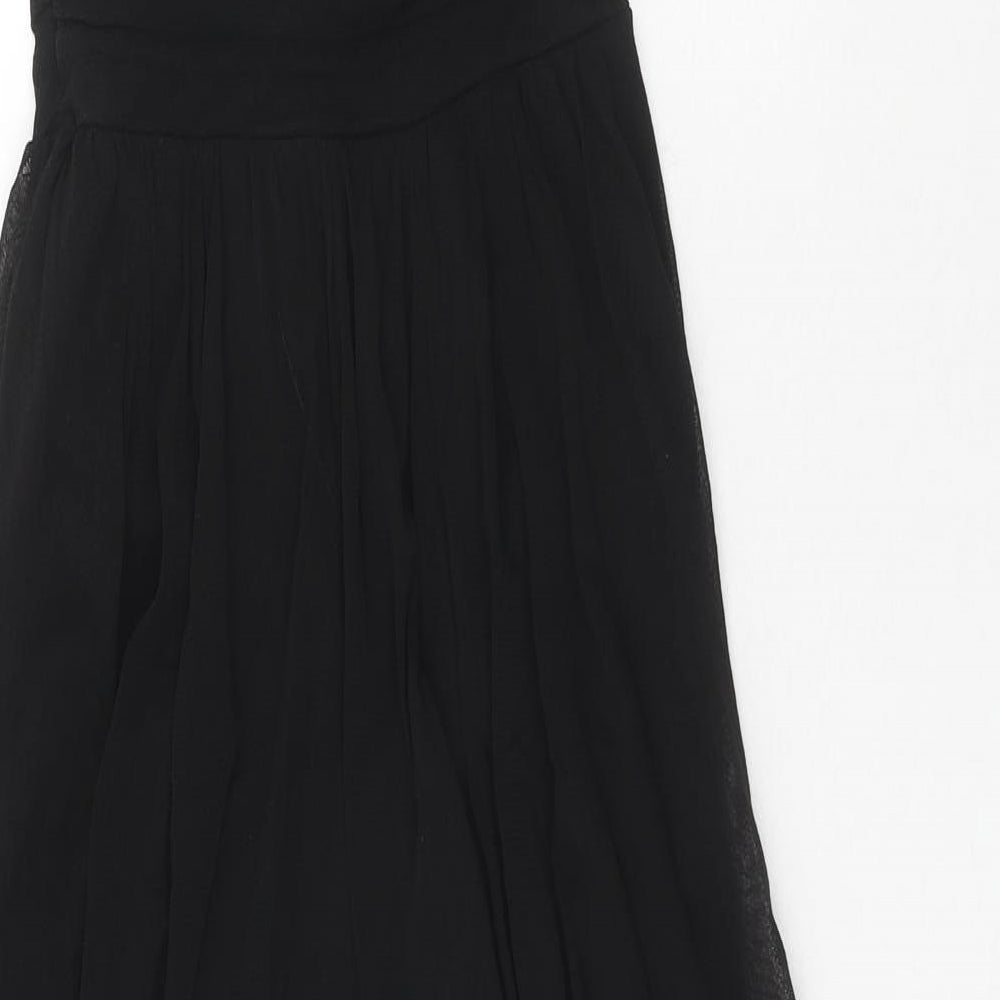 H&M Womens Black Nylon Trapeze & Swing Size 6 V-Neck Zip