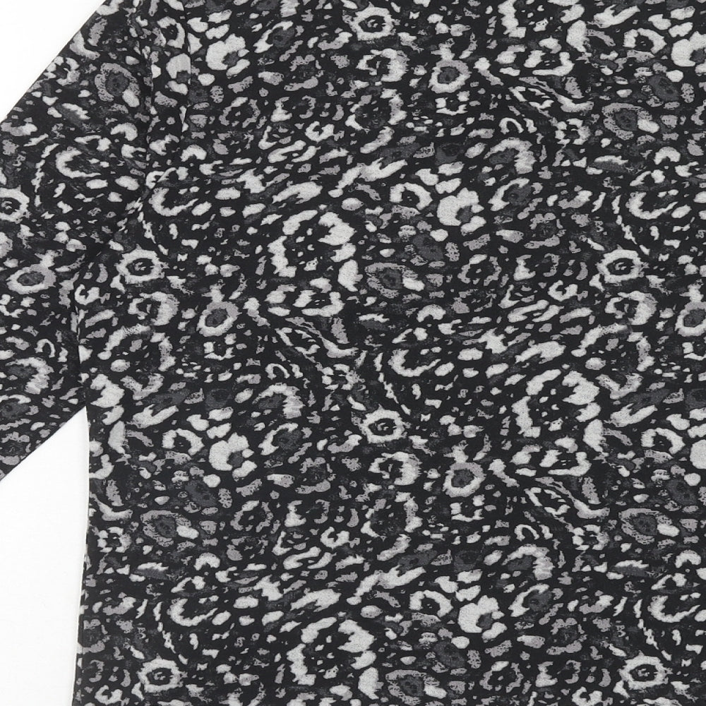 TIGI Womens Black Geometric Polyester Basic T-Shirt Size 14 Round Neck - Size 14-16