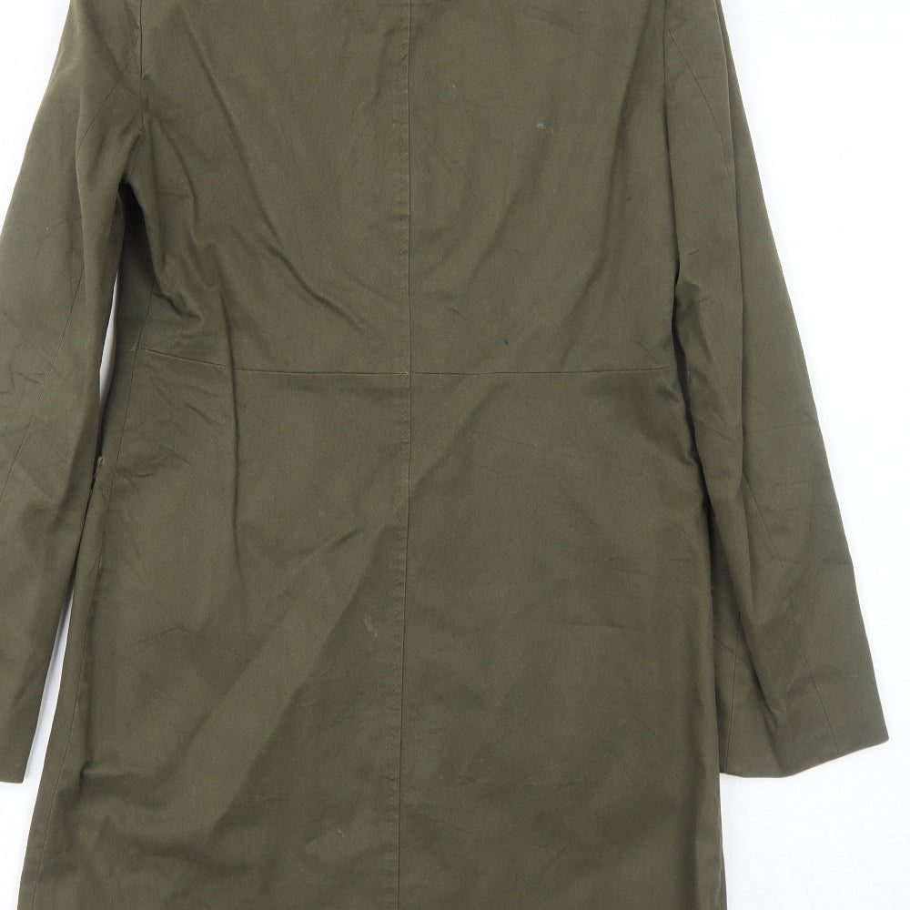 ASOS Womens Green Rain Coat Coat Size 6 Zip