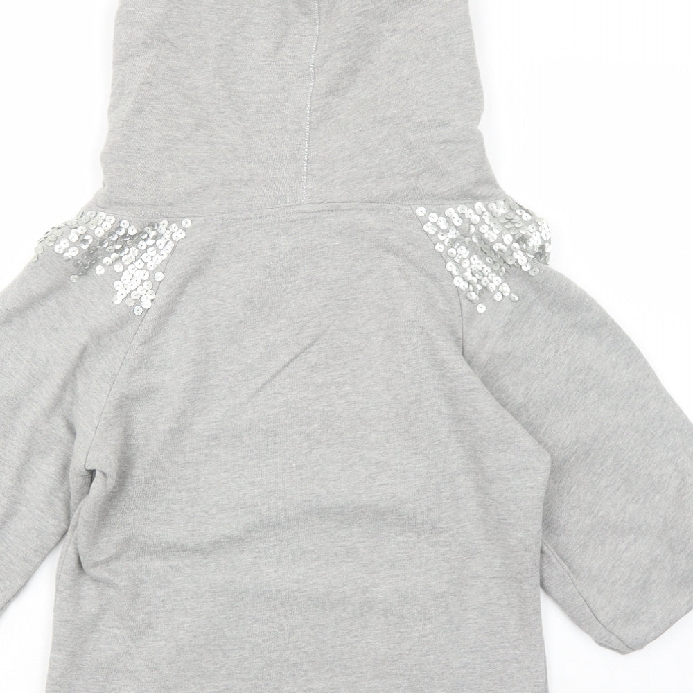 Tennis Womens Grey Cotton Pullover Hoodie Size M Pullover